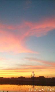 夕焼け空 138タワー(一宮市)