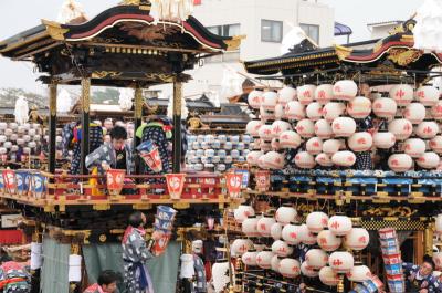 犬山 秋の祭り 夜車山の準備