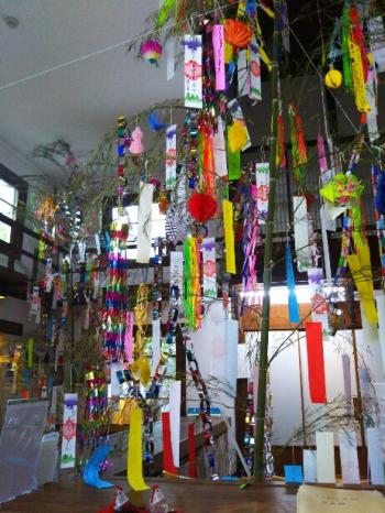 羽黒げんき-七夕飾り 小弓の庄ロビーに飾られました