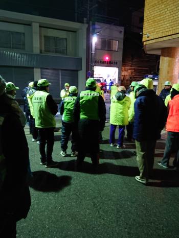 年末の夜回り隊。羽黒町会長会羽黒コミ